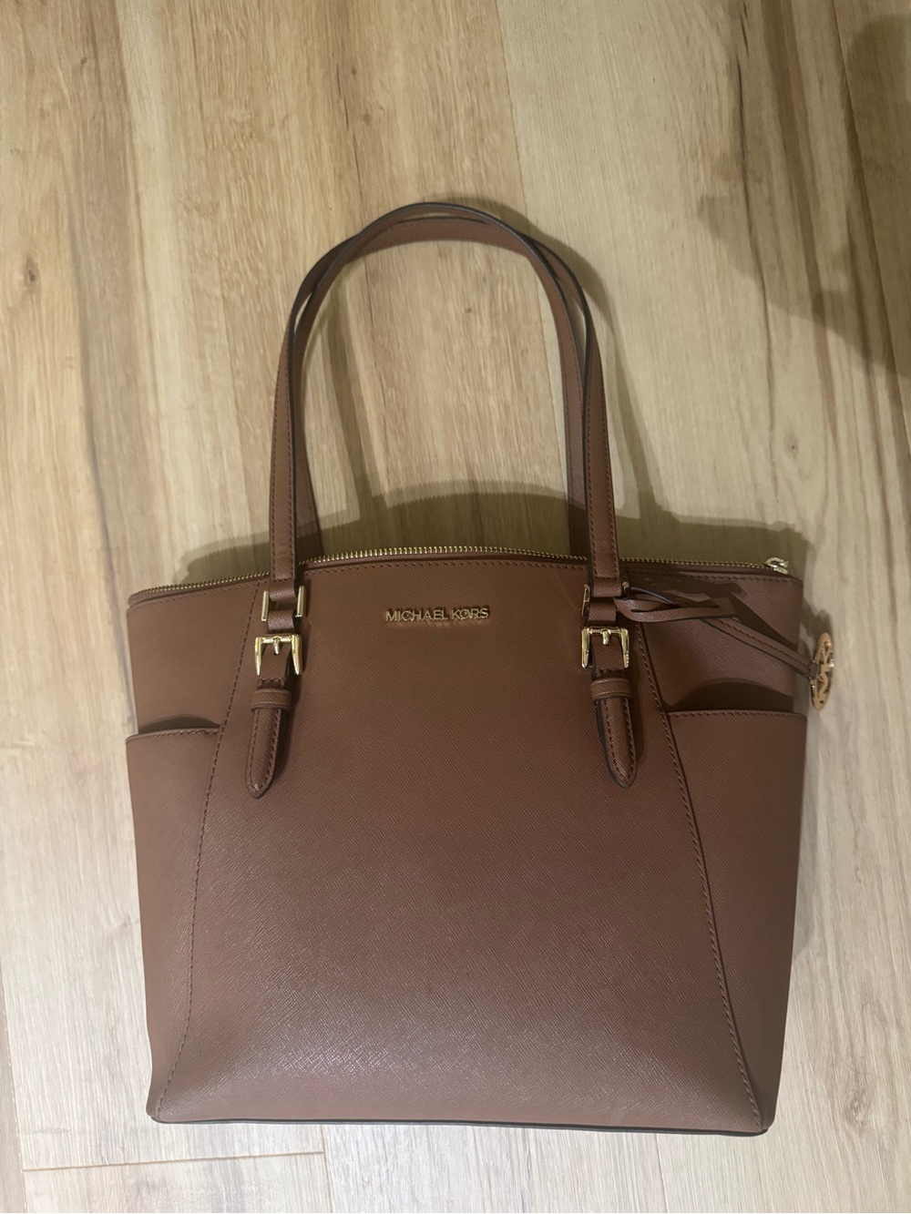 Michael Kors Tan Leather Tote with Gold Hardware